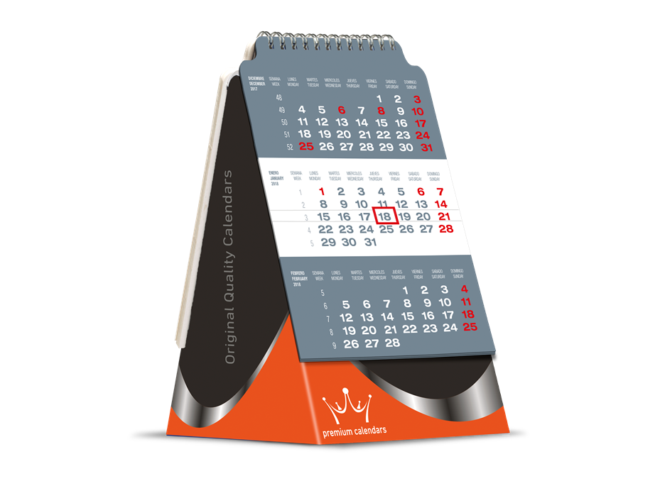Calendario Sobremesa Compacto Elegance (Trimestral)